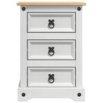 vidaXL Table de chevet avec tiroir Blanc 45 x 35 x 64 cm Pin massif