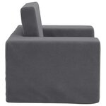 vidaXL Canapé-lit pour enfants Anthracite Peluche douce