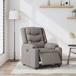vidaXL Fauteuil inclinable électrique Taupe Tissu