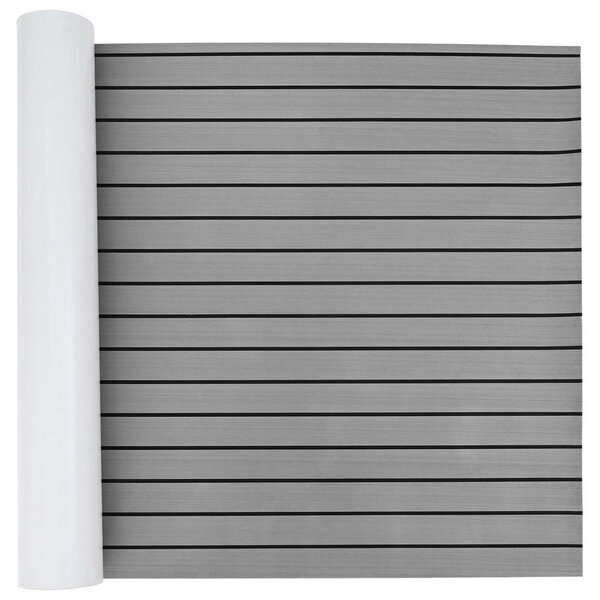 vidaXL Tapis de bateau Rayé Gris clair et noir 240 x 90 cm EVA