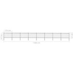 vidaXL Clôture de jardin avec dessus en cerceau Acier 13 6x1 2 m Noir