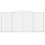 vidaXL Paniers à gabions arqués 4 Pièces 400x30x180/200 cm Fer galvanisé