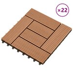 vidaXL Carreau de terrasse 22 Pièces Marron 30 x 30 cm WPC