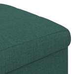 vidaXL Pouf de rangement avec coussin Vert foncé 40 x 40 x 45 cm tissu