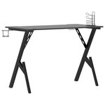 Bureau table poste de travail meuble d'ordinateur informatique étude de jeu avec pieds en forme de Y 110 x 60 x 75 cm noir 02_0023771