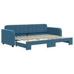 vidaXL Lit de jour avec lit gigogne bleu 80x200 cm velours