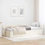 vidaXL Cadre de lit d'angle avec tête de lit Crème 100 cm x 200 cm