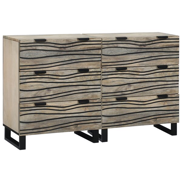 vidaXL Buffets 2 Pièces Blanc 60 x 33.5 x 75 cm bois de manguier massif