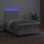 vidaXL Sommier à lattes de lit avec matelas et LED Blanc 120x200 cm