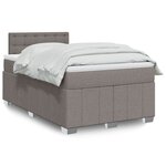 vidaXL Sommier à lattes de lit avec matelas taupe 120x190 cm tissu