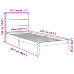 vidaXL Cadre de lit extra long sans matelas 100x220 cm bois massif