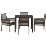 vidaXL Ensemble de salle à manger pour jardin 5 Pièces Marron Poly rotin