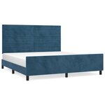 vidaXL Cadre de lit avec tête de lit Bleu foncé 160x200 cm Velours