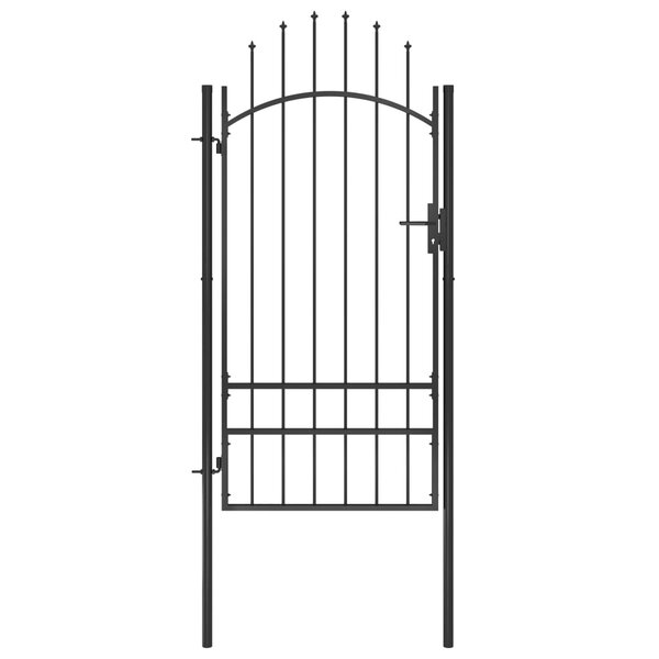 vidaXL Portail de jardin Acier 1x2 5 m Noir
