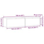 vidaXL Armoires murales 2 Pièces Blanc 80x30x35 cm Bois de pin massif