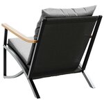 vidaXL Chaises de jardin avec coussins lot de 2 noir acier