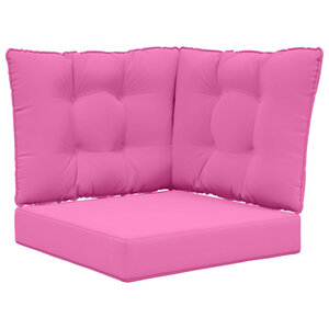 vidaXL Coussin de canapé d'extérieur 3 Pièces Rose Polyester