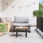 vidaXL Ensemble de canapé de jardin 2 pièces siège unique avec coussins gris clair