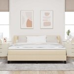 vidaXL Lit boxspring avec matelas avec matelas Crème 180 x 200 cm