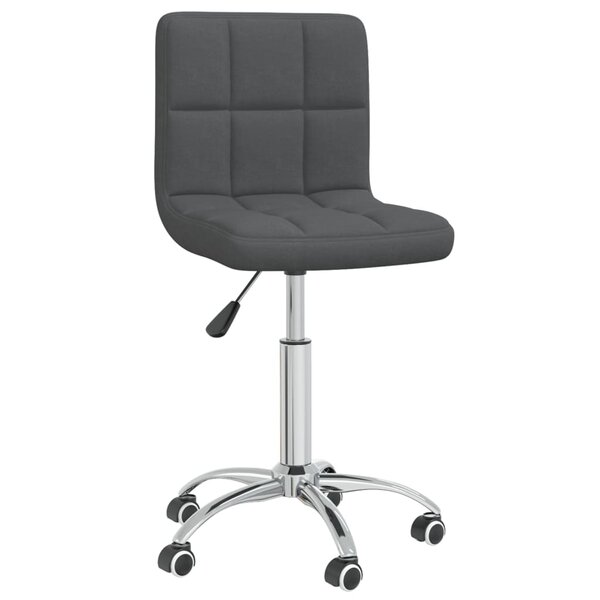 vidaXL Chaise pivotante de bureau Gris foncé Tissu