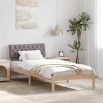 vidaXL Cadre de lit Marron et taupe 90 x 200 cm Bois massif en pin