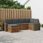 vidaXL Ensemble de canapés d'extérieur 6 pc Naturel et Anthracite