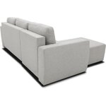 Canapé d'angle convertible réversible 3-4 places - PHARELL - Tissu souris - Coffre de rangement - 224 x 155 x 85 cm