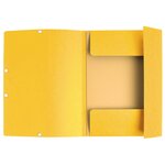 Chemise À Élastiques 3 Rabats Carte Lustrée 355g/m2 - Jaune - Exacompta