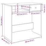 vidaXL Bureau Chêne Sonoma 80x40x75 cm Aggloméré