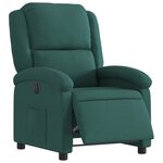 vidaXL Fauteuil inclinable électrique Vert foncé Tissu