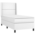vidaXL Sommier à lattes de lit matelas LED Blanc 90x200cm Similicuir