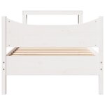 vidaXL Cadre de lit avec tête de lit blanc 75x190cm bois de pin massif