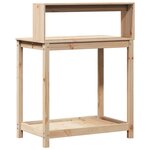 vidaXL Table de rempotage et étagères 82 5x50x109 5 cm bois massif pin