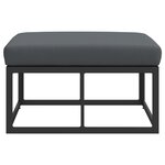 vidaXL Mobilier de jardin avec coussin Noir Aluminium