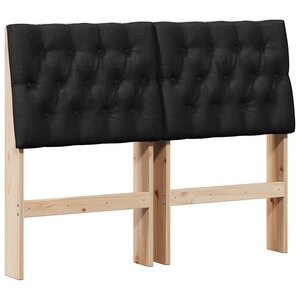 vidaXL Tête de lit capitonnée Noir 120 cm Pin massif