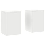 vidaXL Supports pour plantes 2 Pièces Blanc 24 x 24 x 35 cm Acier