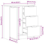 vidaXL Buffet vieux bois 60x30x70 cm bois d'ingénierie