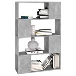 vidaXL Bibliothèque/Séparateur de pièce Gris béton 80x24x124 5 cm