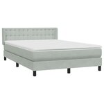 vidaXL Sommier à lattes de lit et matelas gris clair 140x210cm velours