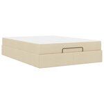 vidaXL Cadre de lit avec matelas avec matelas 2 Pièces Crème tissu