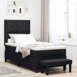 vidaXL Lit à ressorts avec matelas Noir 90 x 190 cm tissu