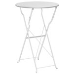 vidaXL Table de bistro pliable Blanc Ø50x71 cm en acier thermolaqué