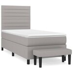 vidaXL Sommier à lattes de lit avec matelas Gris clair 100x200cm Tissu