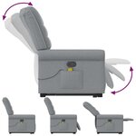 vidaXL Fauteuil de massage inclinable Gris clair Tissu