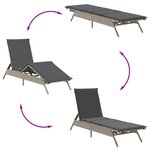 vidaXL Chaise longue avec coussin gris clair résine tressée
