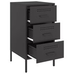 vidaXL Table de chevet noir 36x39x68 cm acier laminé à froid