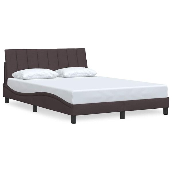 vidaXL Cadre de lit sans matelas marron foncé 140x200 cm tissu