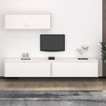 vidaXL Ensemble de meubles TV 3 Pièces blanc bois massif de pin