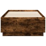vidaXL Cadre de lit avec lumières LED chêne fumé 90x190 cm