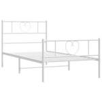 vidaXL Cadre de lit métal sans matelas avec pied de lit blanc 80x200cm